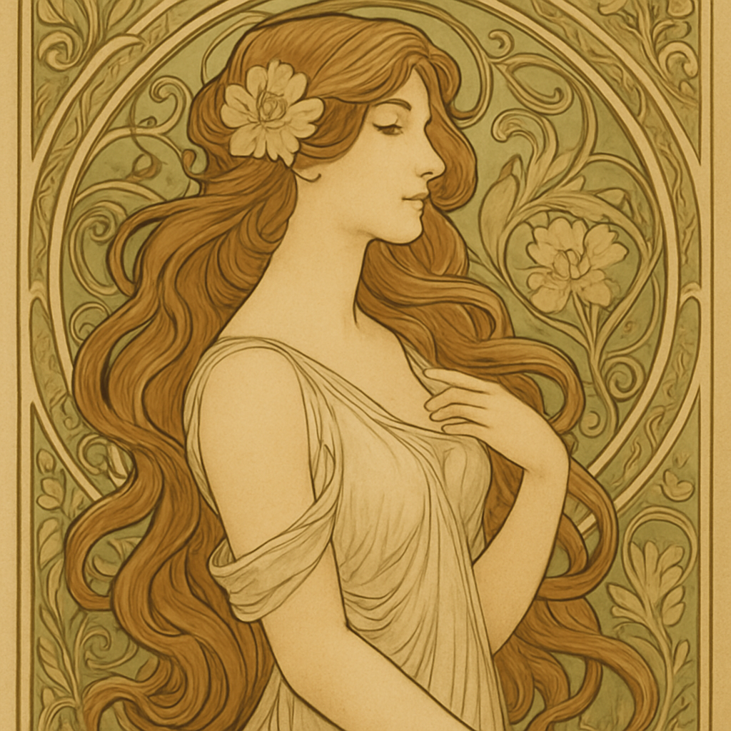 Affiche décorative Art nouveau dans le style de Mucha
