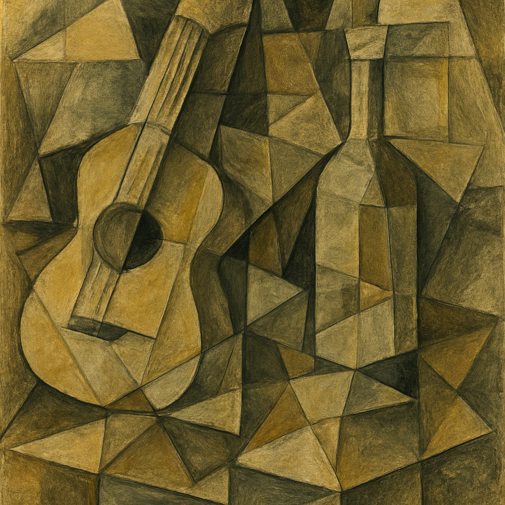 Nature morte cubiste analytique dans le style de Braque et Picasso