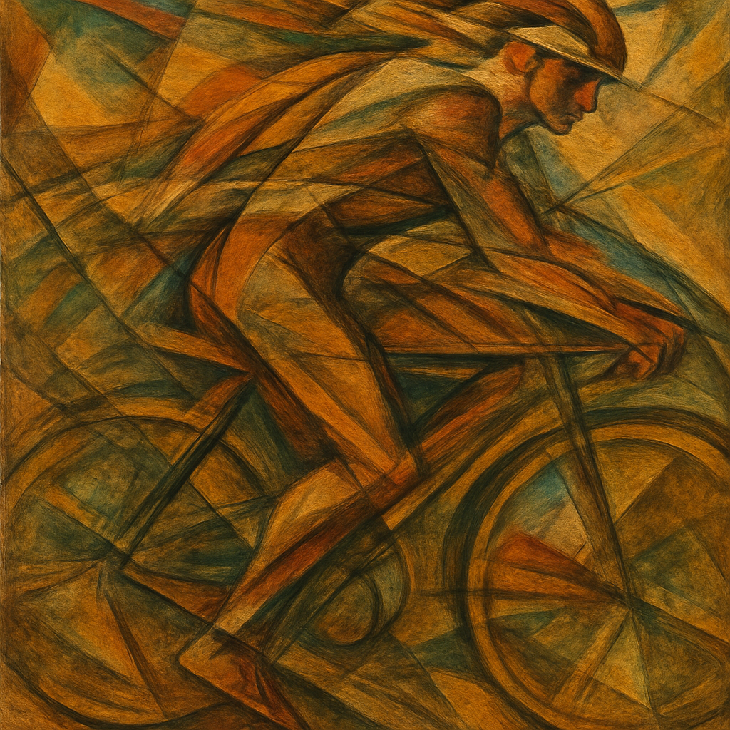 Composition futuriste évoquant la vitesse dans le style de Balla et Boccioni