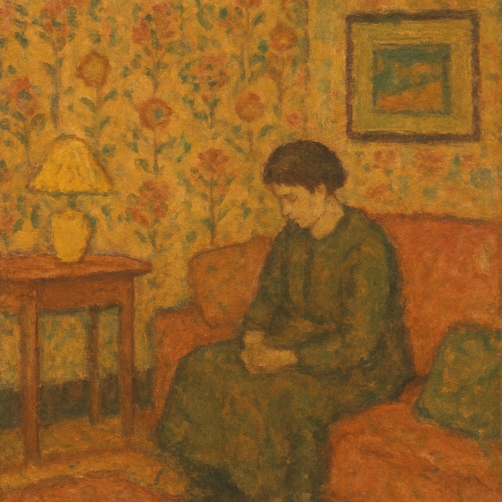 Intérieur intimiste nabi dans le style de Vuillard et Bonnard